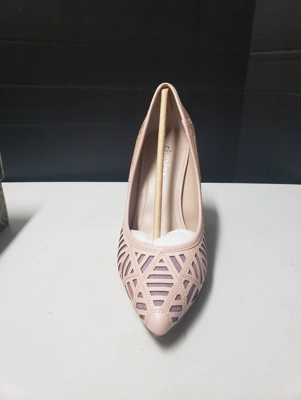 Charles David Blush Pink Over Lavendar Laser-Cut Pointed Stiletto Pump